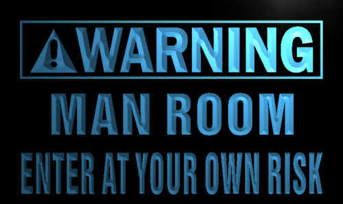 Warning Man Room enter at your risk Neon Sign